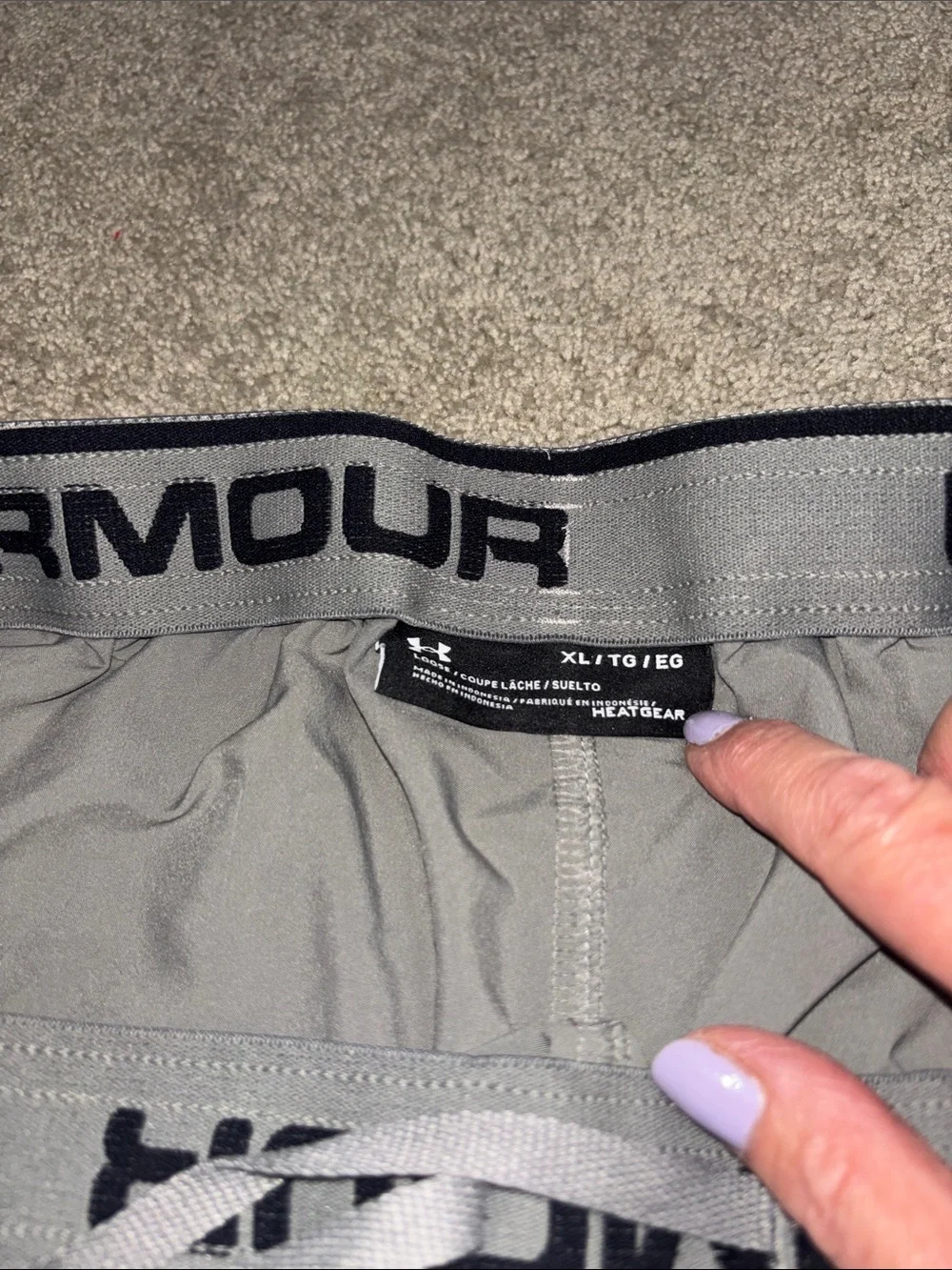 Under Armour Men’s Gray Athletic Training Shorts with Side Logo men’s extra larg